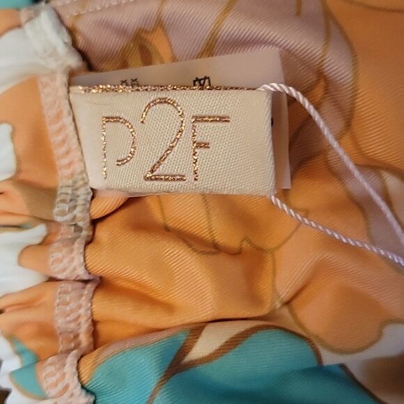 P2F POWER TO THE FLOWER Retro Floral Tropical Mod String Halter Bikini Top - Picture 7 of 13